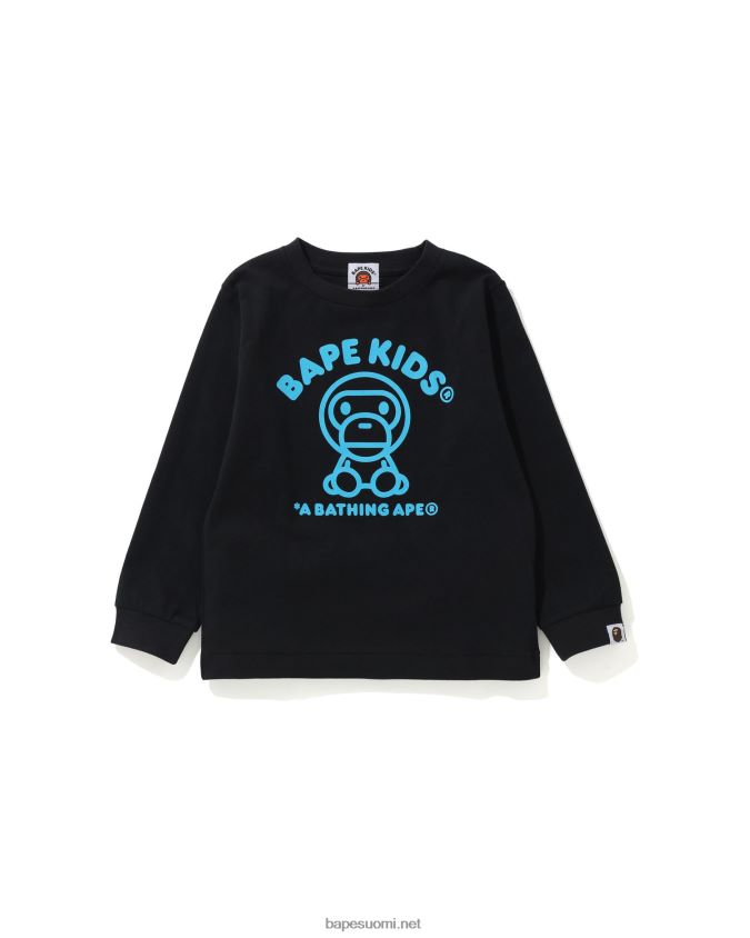 musta lapset A Bathing Ape baby milo matto t-paita 8HT2D81735