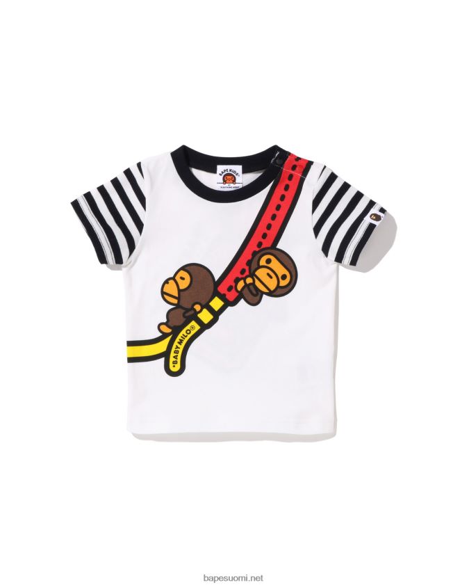 musta lapset A Bathing Ape baby milo one olkapääprinttipaita 8HT2D81607