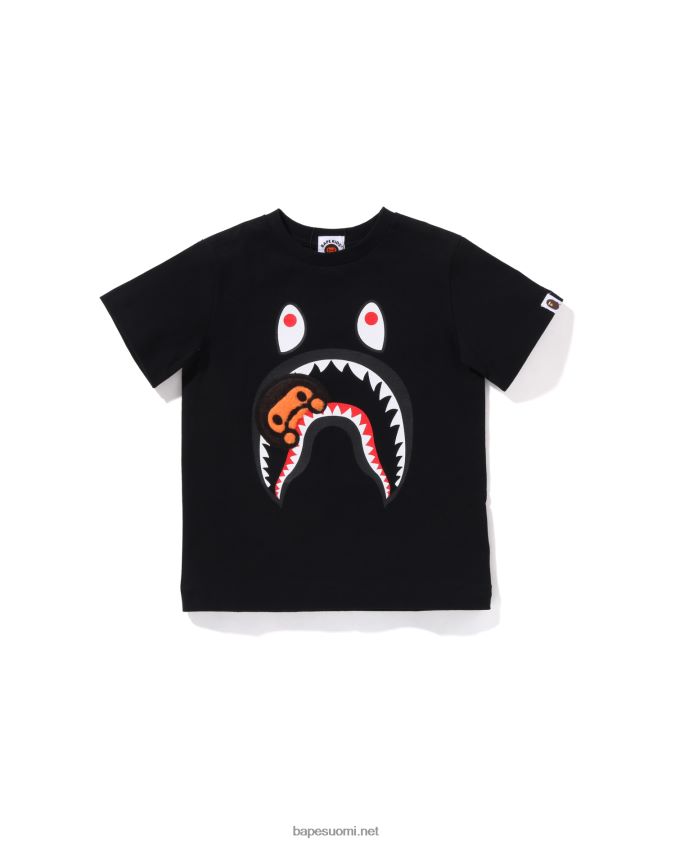 musta lapset A Bathing Ape boa fleece milo shark t-paita 8HT2D81660