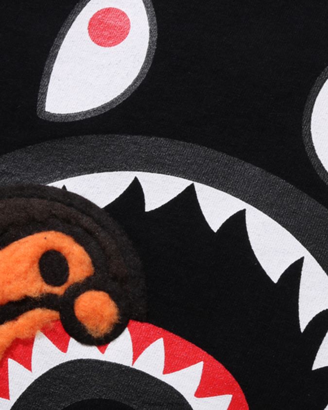 musta lapset A Bathing Ape boa fleece milo shark t-paita 8HT2D81660