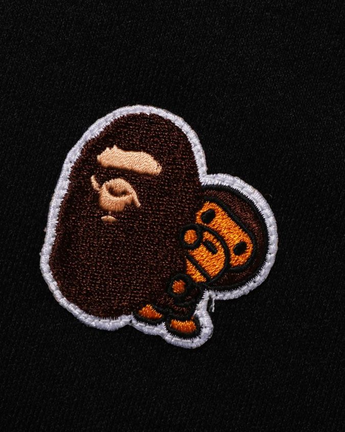 musta lapset A Bathing Ape head & milo yksi piste korkea kaula T-paita 8HT2D81492
