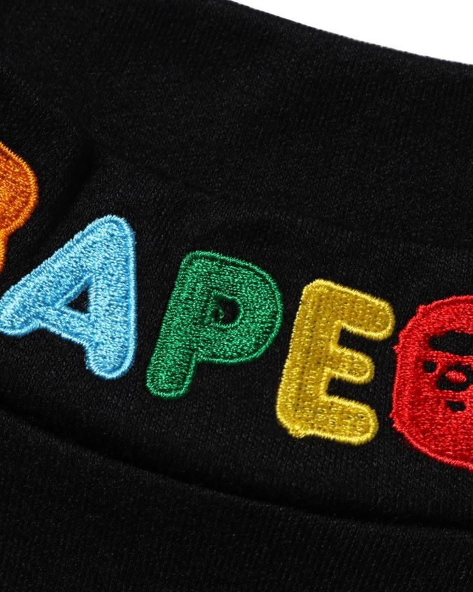 musta lapset A Bathing Ape head & milo yksi piste korkea kaula T-paita 8HT2D81492