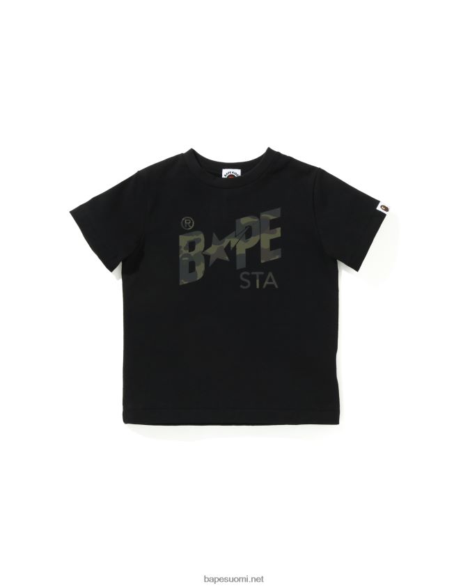 musta lapset A Bathing Ape heijastin 1st camo logo T-paita 8HT2D81662