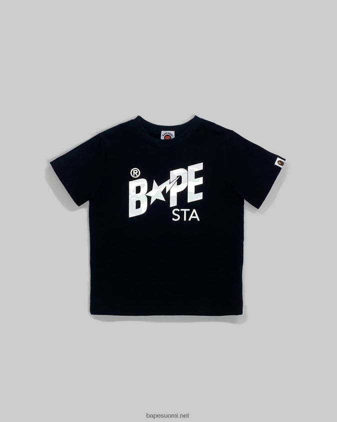 musta lapset A Bathing Ape heijastin 1st camo logo T-paita 8HT2D81662