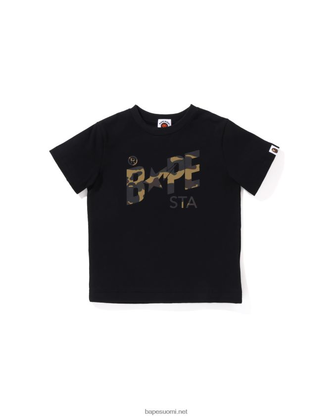 musta lapset A Bathing Ape heijastin 1st camo logo T-paita 8HT2D81663