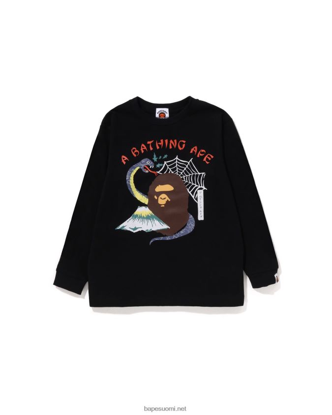 musta lapset A Bathing Ape japanilaisen kulttuurin matkamuisto-tee 8HT2D81369