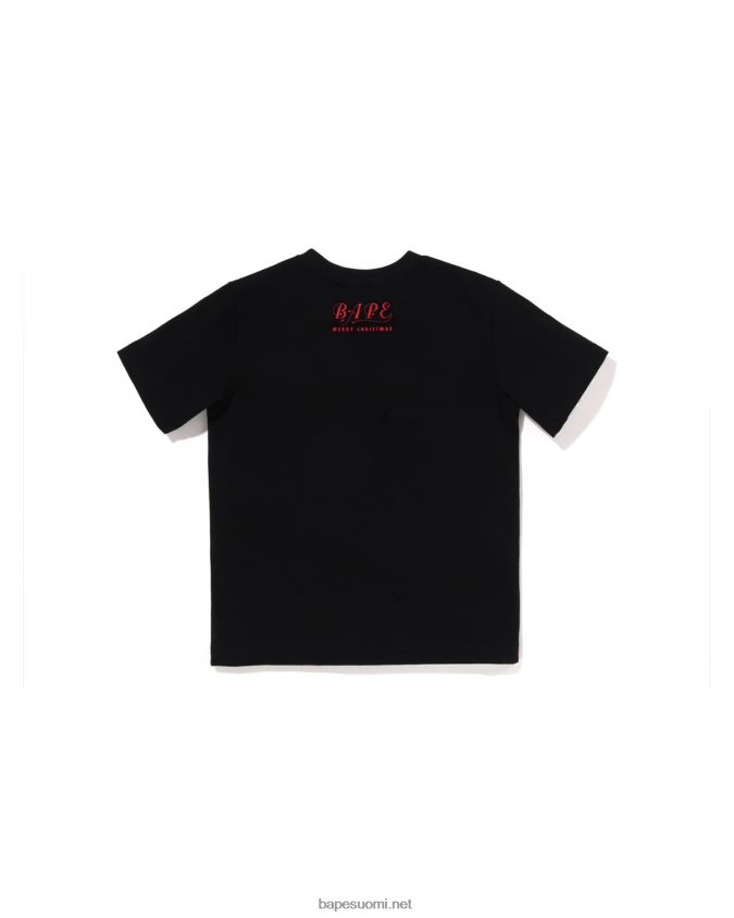 musta lapset A Bathing Ape jouluinen pään t-paita 8HT2D81357
