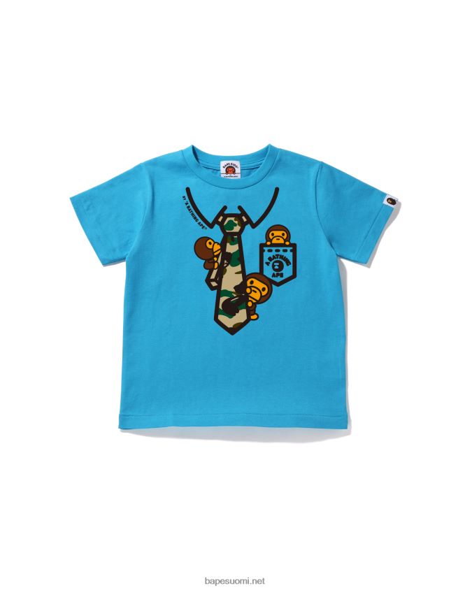 sininen lapset A Bathing Ape 1st camo baby milo kaulanauhaprinttipaita 8HT2D81655