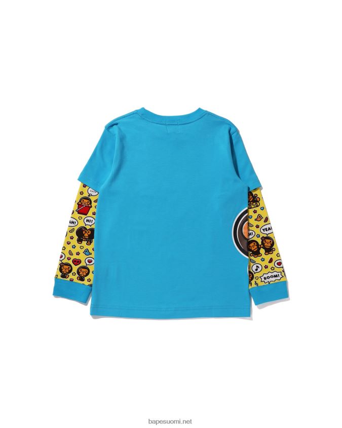 sininen lapset A Bathing Ape baby milo puheilmapallo kerroksellinen t-paita 8HT2D81518