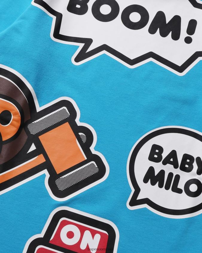 sininen lapset A Bathing Ape baby milo puheilmapallo kerroksellinen t-paita 8HT2D81518