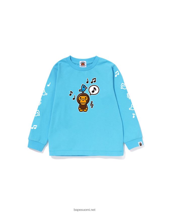 sininen lapset A Bathing Ape baby milo puheilmapallo t-paita #2 8HT2D81483