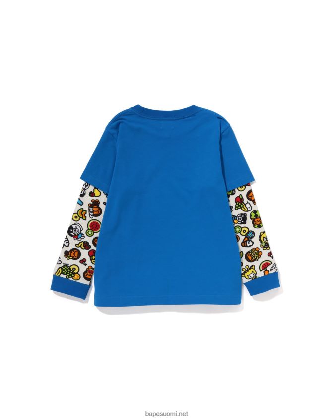 sininen lapset A Bathing Ape baby milo sekoitettu hedelmäkerroksinen t-paita 8HT2D81452