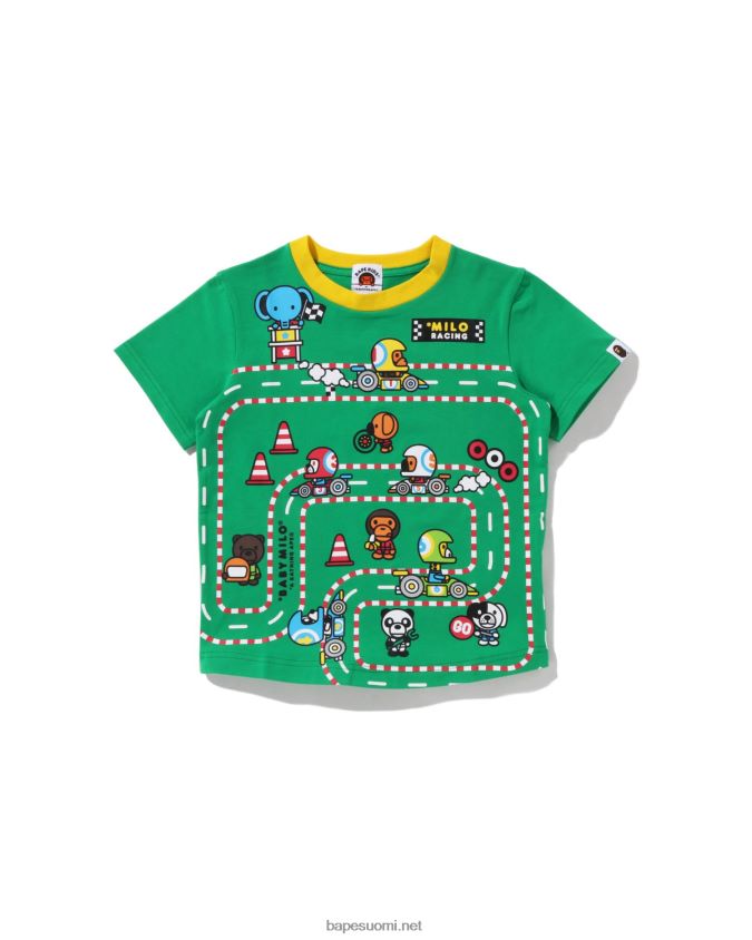 smaragdi lapset A Bathing Ape baby milo racing iso paneeli t-paita 8HT2D81623