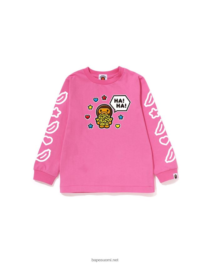 vaaleanpunainen lapset A Bathing Ape baby milo puheilmapallo t-paita #1 8HT2D81479