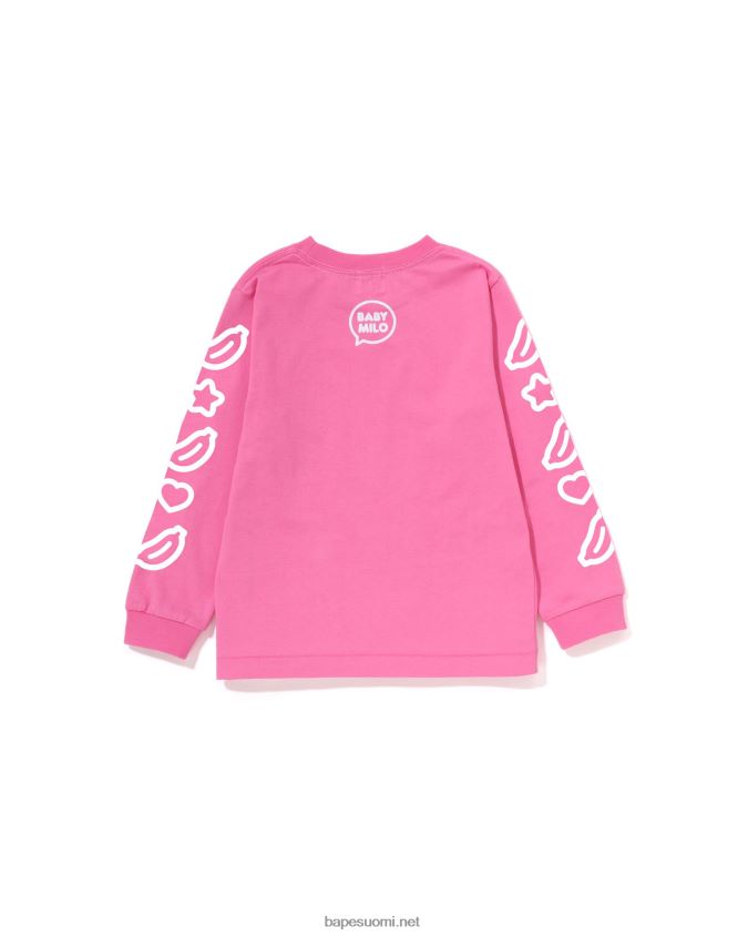 vaaleanpunainen lapset A Bathing Ape baby milo puheilmapallo t-paita #1 8HT2D81479