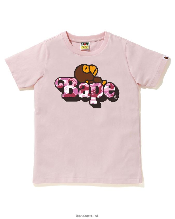 vaaleanpunainen lapset A Bathing Ape marmorinen camo milo teessä 8HT2D81711