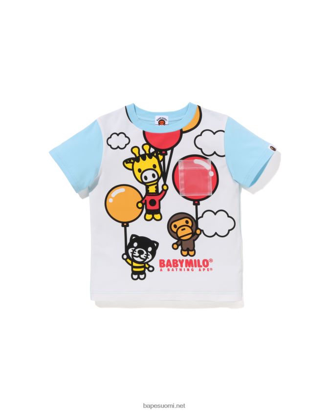 vaaleansininen lapset A Bathing Ape baby milo friends balloon t-paita 8HT2D81300