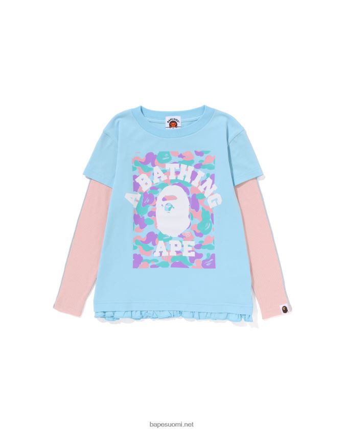 vaaleansininen lapset A Bathing Ape college kerroksinen röyhelöpaita 8HT2D81406