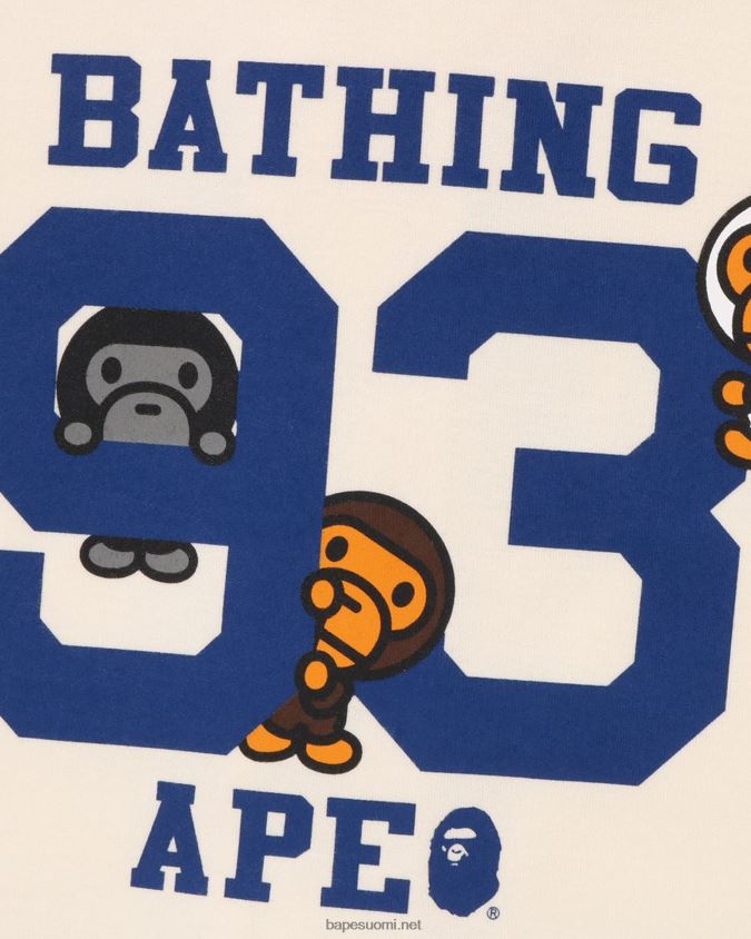 valkoinen lapset A Bathing Ape baby milo baseball-paita 8HT2D81347