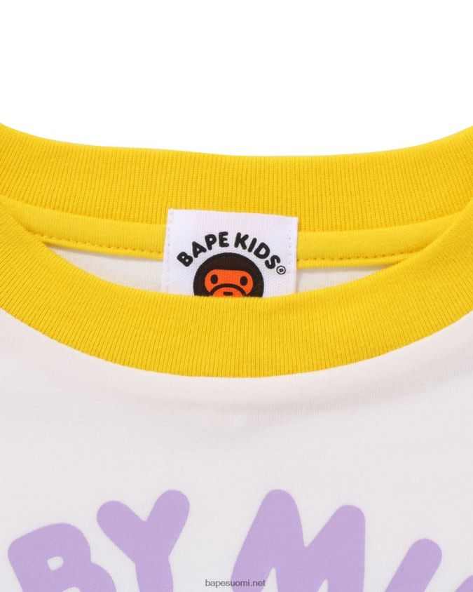 valkoinen lapset A Bathing Ape baby milo donitsit raglan tee 8HT2D81465