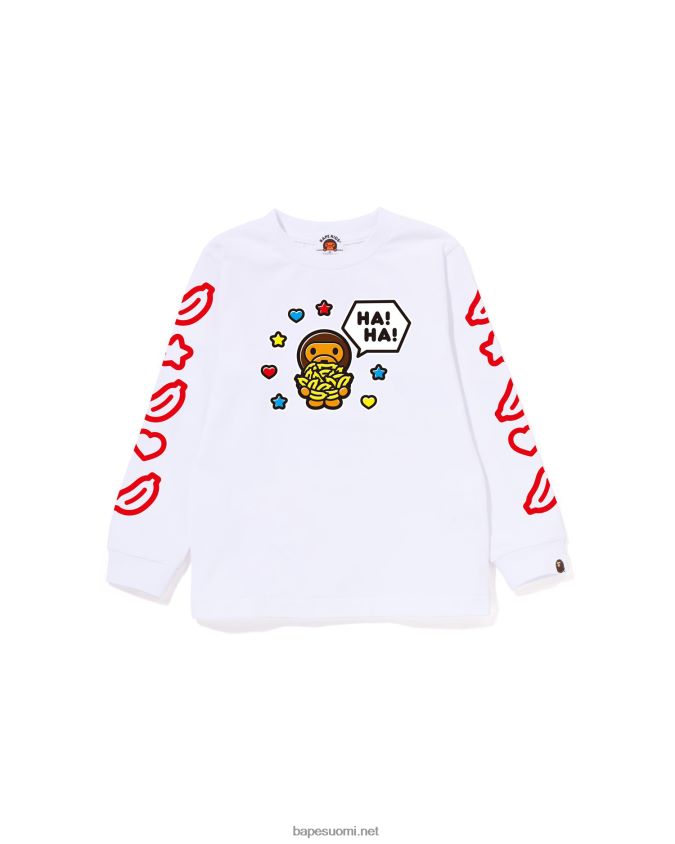 valkoinen lapset A Bathing Ape baby milo puheilmapallo t-paita #1 8HT2D81481