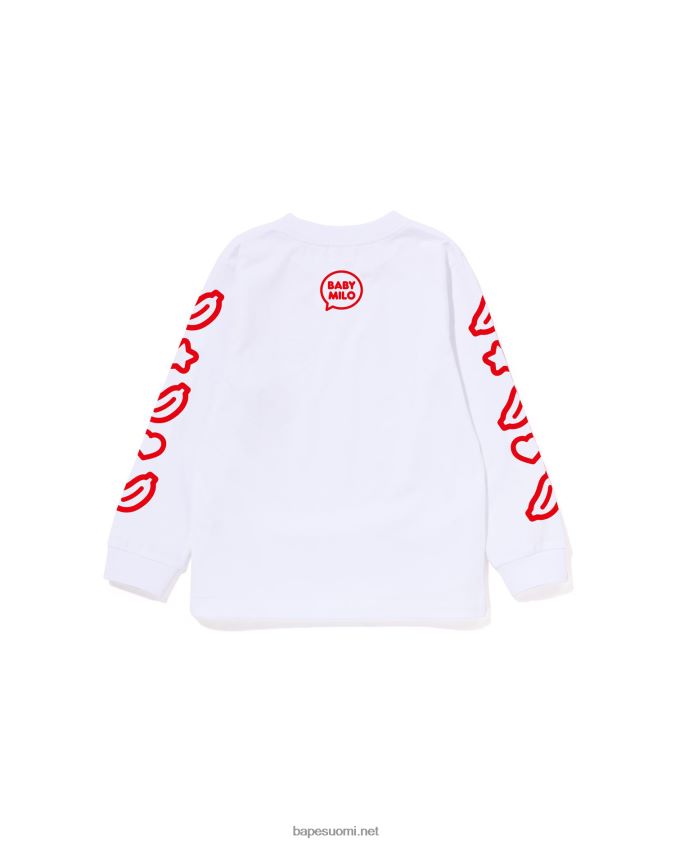valkoinen lapset A Bathing Ape baby milo puheilmapallo t-paita #1 8HT2D81481