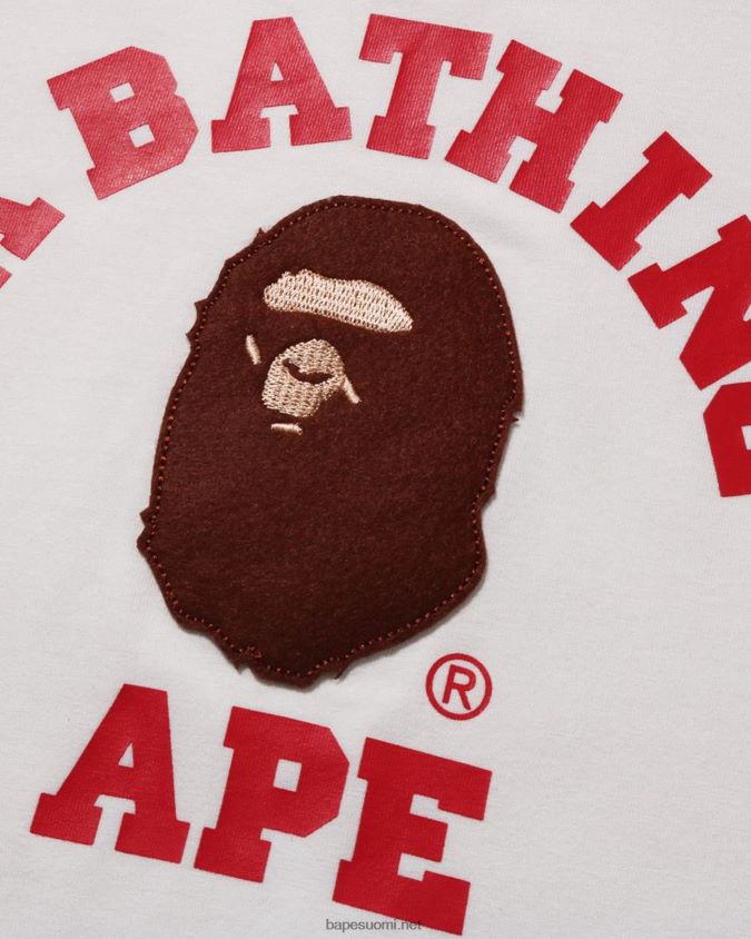 valkoinen lapset A Bathing Ape college raglan tee 8HT2D81521