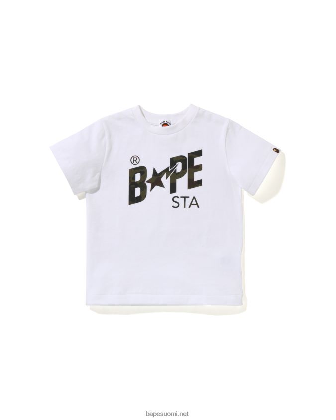 valkoinen lapset A Bathing Ape heijastin 1st camo logo T-paita 8HT2D81664