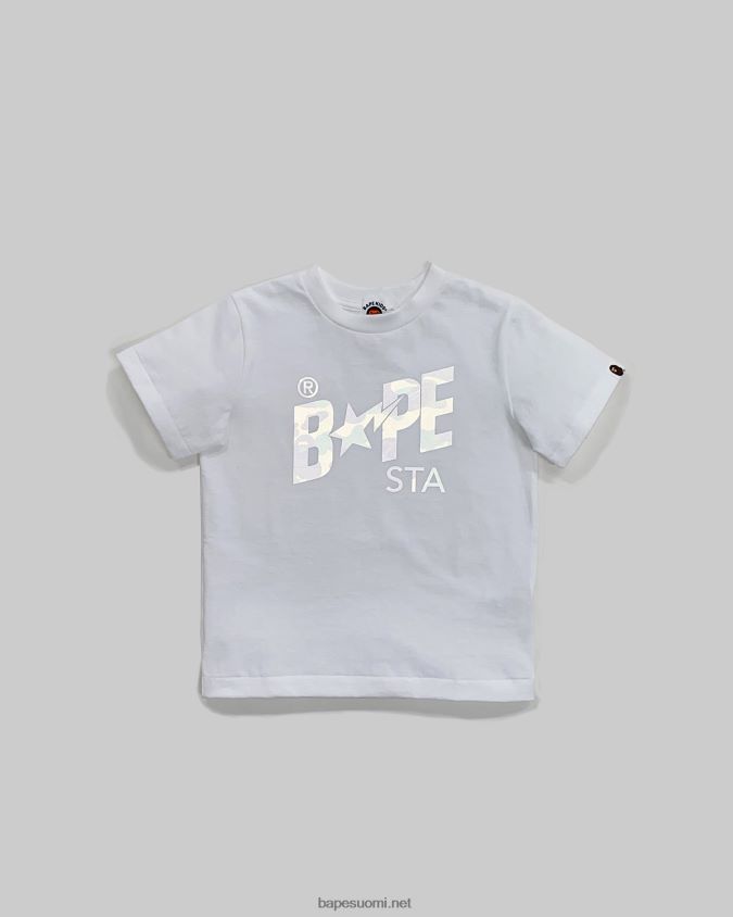 valkoinen lapset A Bathing Ape heijastin 1st camo logo T-paita 8HT2D81664