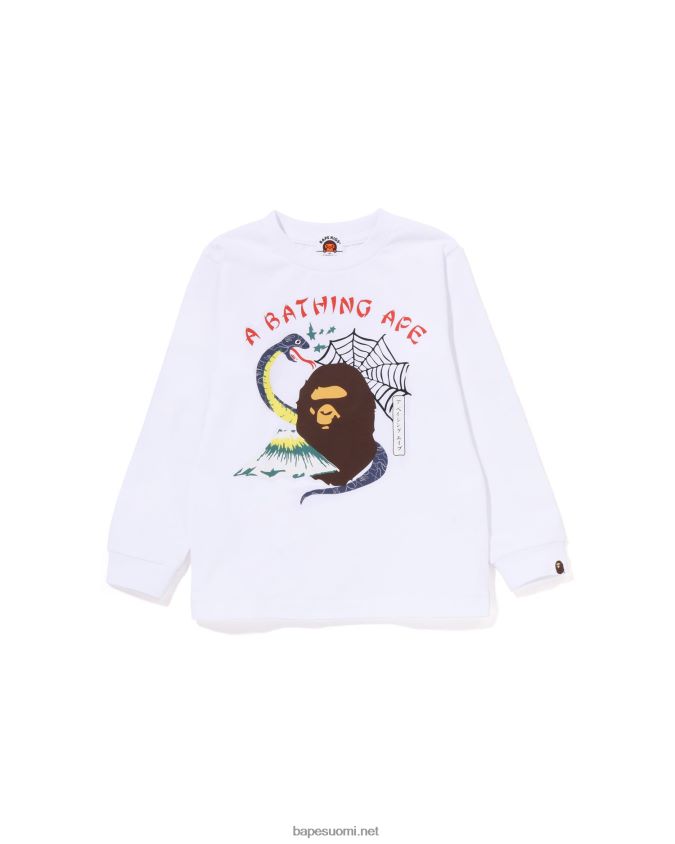 valkoinen lapset A Bathing Ape japanilaisen kulttuurin matkamuisto-tee 8HT2D81370