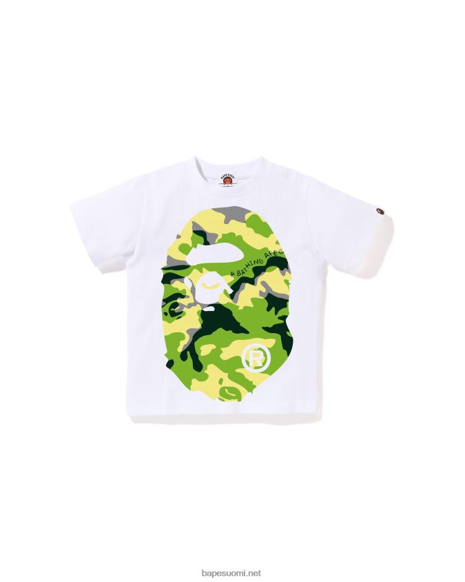 valkoinen lapset A Bathing Ape woodland camo big head t-paita 8HT2D81386