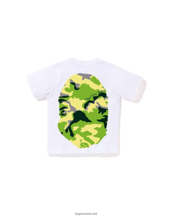 valkoinen lapset A Bathing Ape woodland camo big head t-paita 8HT2D81386