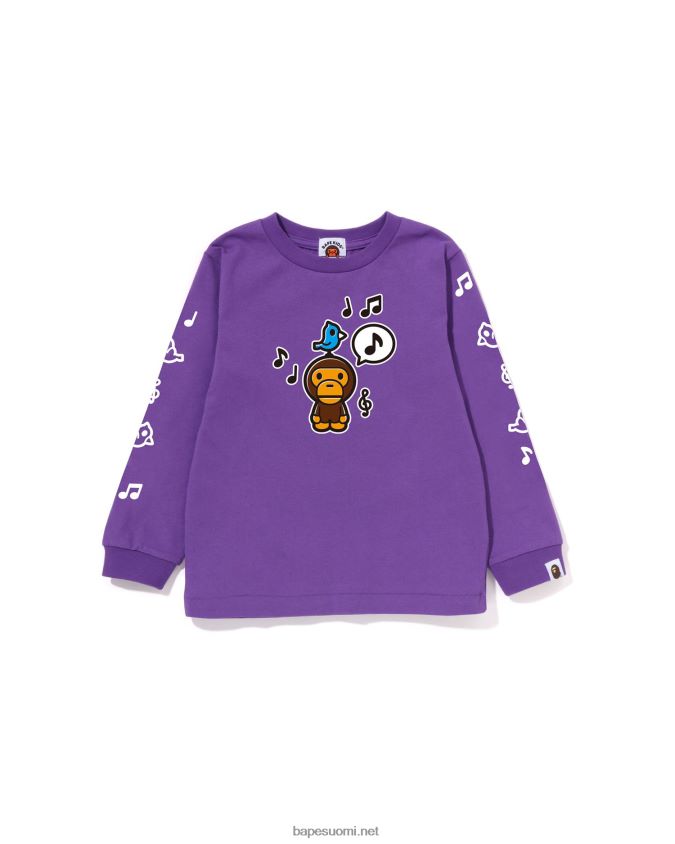 violetti lapset A Bathing Ape baby milo puheilmapallo t-paita #2 8HT2D81486