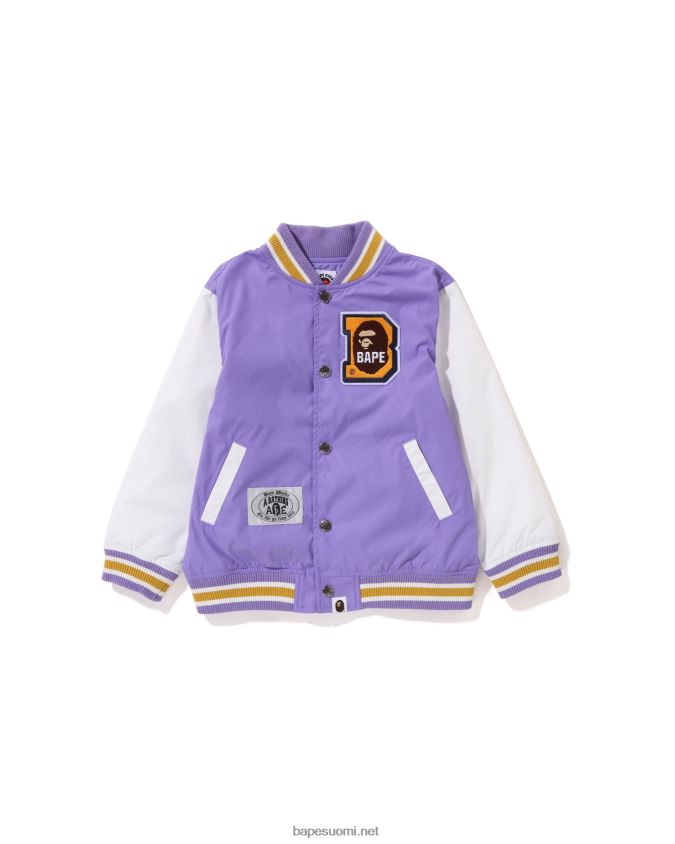 violetti lapset A Bathing Ape head b patch yliopistotakki 8HT2D81448