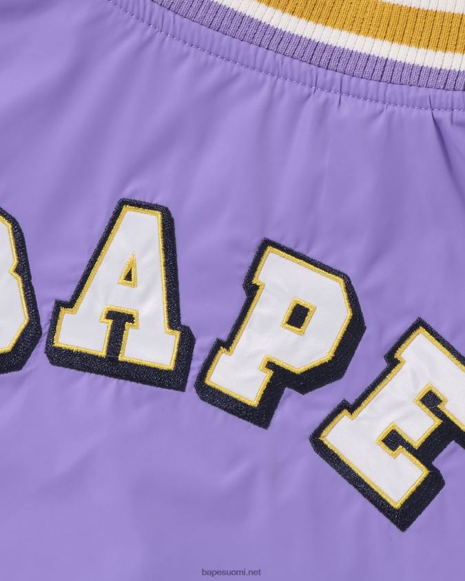 violetti lapset A Bathing Ape head b patch yliopistotakki 8HT2D81448