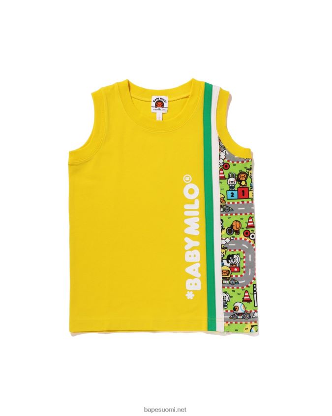 keltainen lapset A Bathing Ape baby milo kilpa-tankkitoppi 8HT2D81610