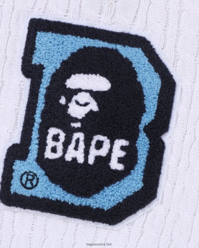 valkoinen lapset A Bathing Ape pää b patch cable neulottu liivi jr 8HT2D81438