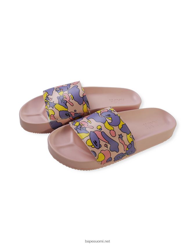 vaaleanpunainen miehet A Bathing Ape x hayn sta camo slide sandaalit 8HT2D8729