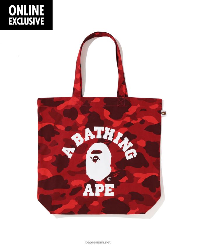 kirkkaan punainen miehet A Bathing Ape värillinen camo college-laukku 8HT2D8767