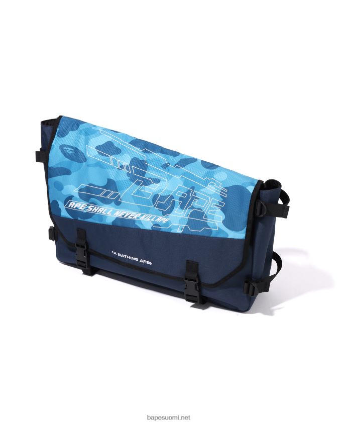 vaaleansininen miehet A Bathing Ape hunajakennomainen camo lähettilaukku 8HT2D8390