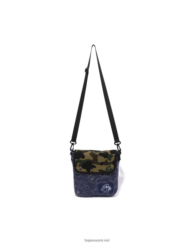 laivastonsininen miehet A Bathing Ape abc camo olkalaukku 8HT2D8421