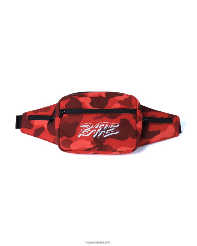 kirkkaan punainen miehet A Bathing Ape värillinen camo-vyötärölaukku 8HT2D8762