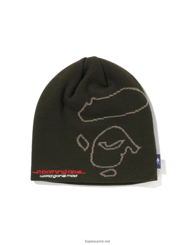 armeijan vihreä miehet A Bathing Ape kasvot neulottu lippalakki 8HT2D8497