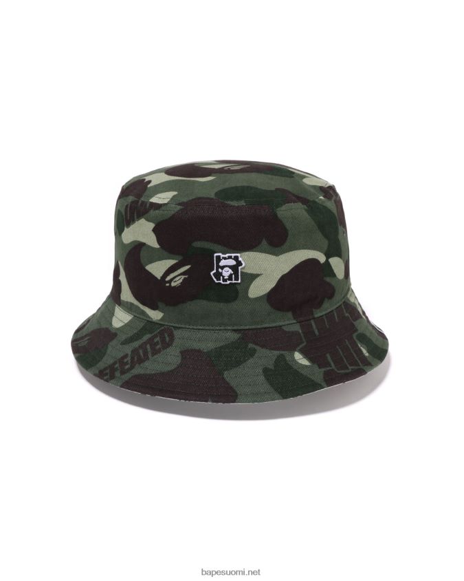 armeijan vihreä miehet A Bathing Ape x undftd väri camo flanelli bucket hattu 8HT2D8518