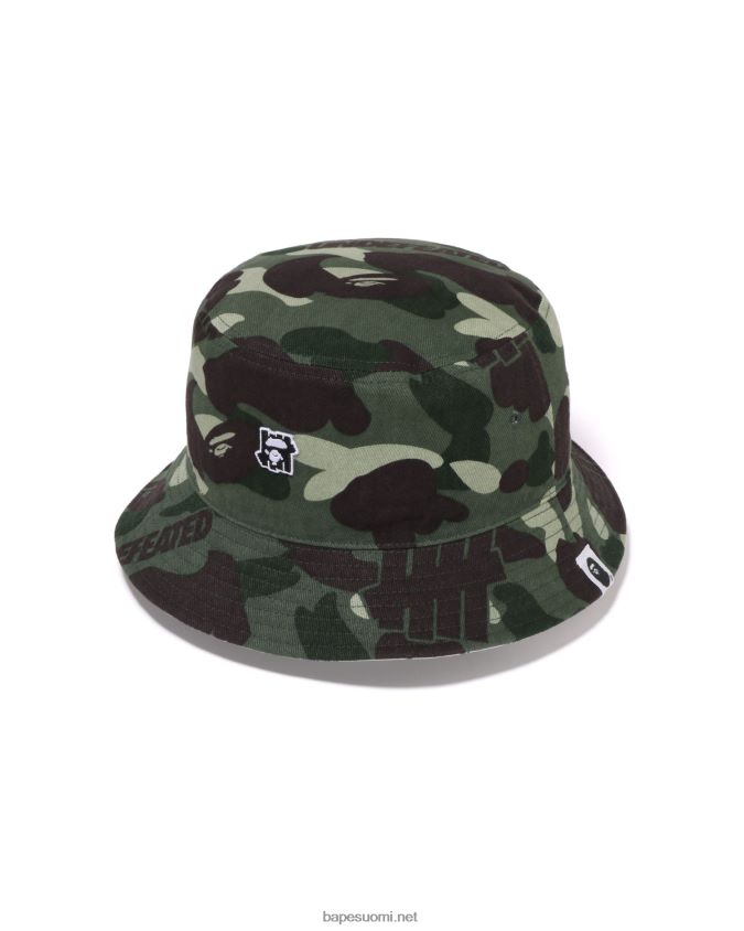 armeijan vihreä miehet A Bathing Ape x undftd väri camo flanelli bucket hattu 8HT2D8518