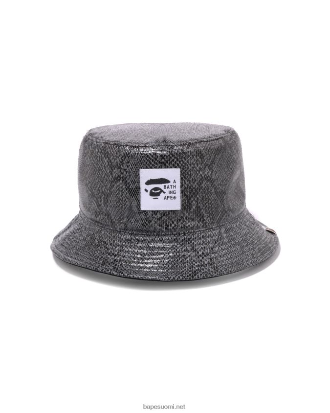 harmaa miehet A Bathing Ape käärme käännettävä ämpärihattu 8HT2D8541