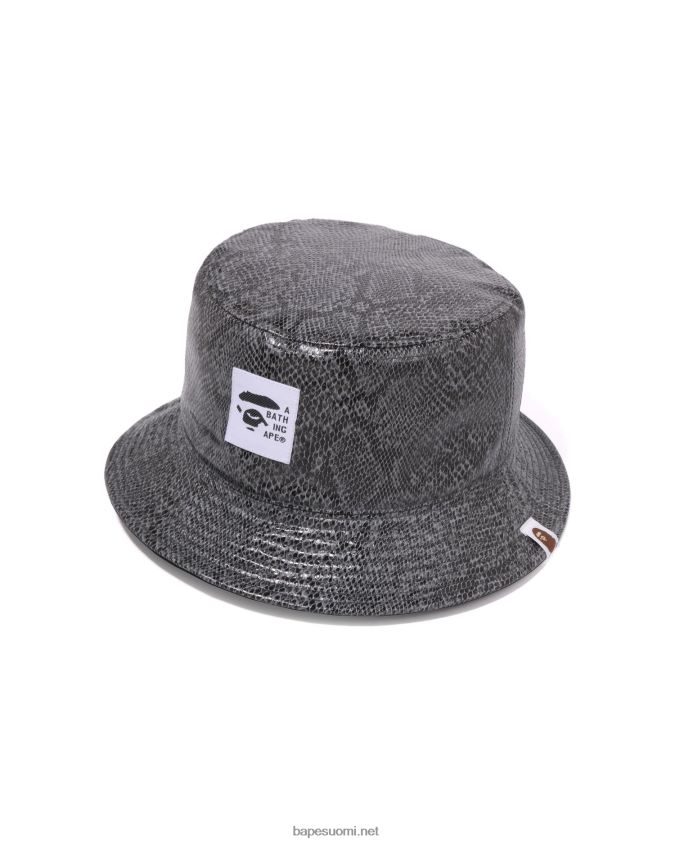 harmaa miehet A Bathing Ape käärme käännettävä ämpärihattu 8HT2D8541