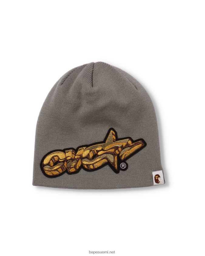 harmaa miehet A Bathing Ape x ovo neulottu lippalakki 8HT2D8653