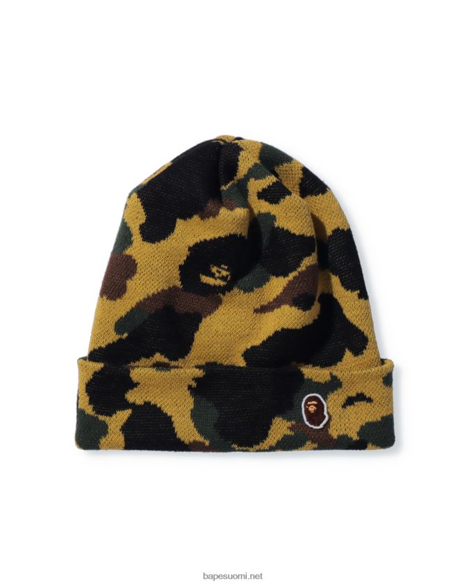 keltainen miehet A Bathing Ape 1. camo neulottu lippalakki 8HT2D8634