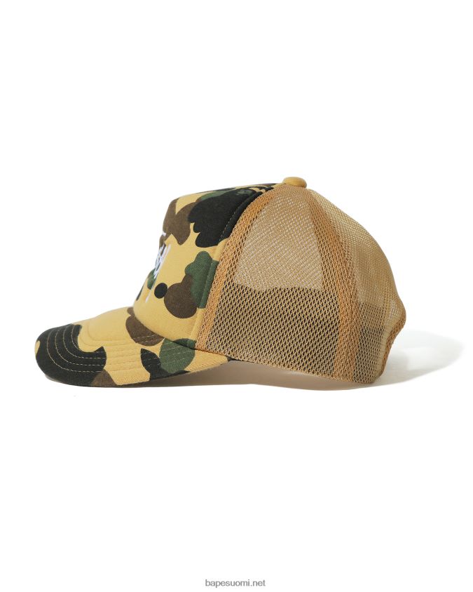 keltainen miehet A Bathing Ape x stussy trucker cap 8HT2D8585